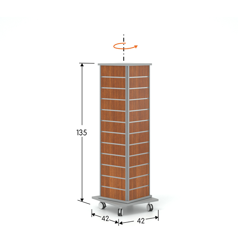 Γόνδολα Slat `Tower` περιστρεφόμενη 34x34x135/175cm σε ρόδες (με φρένο)