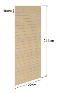Φυσικό (Άβαφο) MDF Πάνελ Slat 122x244 cm με 23 Πηχάκια Αλουμινίου