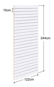 Πάνελ Slat 122x244 cm  με 23 Πηχάκια Αλουμινίου - Λευκό