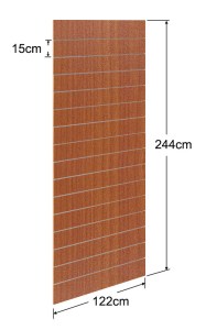 Οξυά Πάνελ Slat 122x244cm - με 15 Πηχάκια Αλουμινίου ανά 15cm