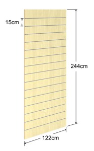 Σφένδαμος Πάνελ Slat 122x244cm -  με 15 Πηχάκια Αλουμινίου ανά 15cm