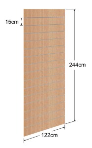 Οξυά Πάνελ Slat 122x244cm - με 15 Πηχάκια Αλουμινίου ανά 15cm